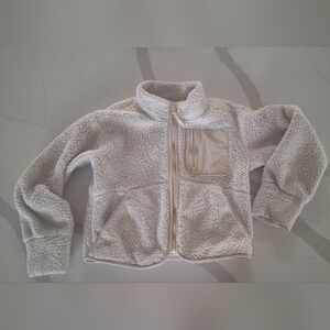 Athleta Girls Sherpa cream Fleece Jacket